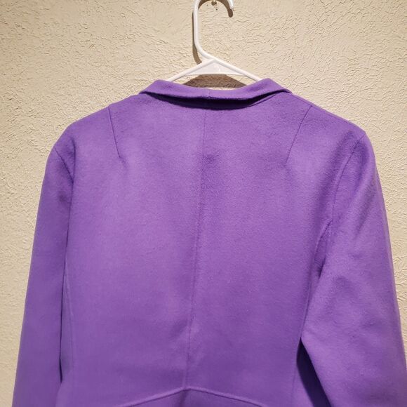 Talbots Jacket Womens XLp Purple Wool Cardigan Open Sweater Blazer Minimalist - Picture 7 of 9